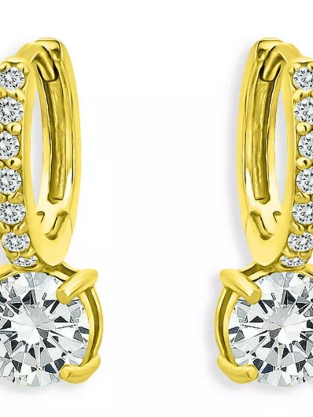 Aqua Cubic Zirconia Huggie Hoop Earrings - Exclusive